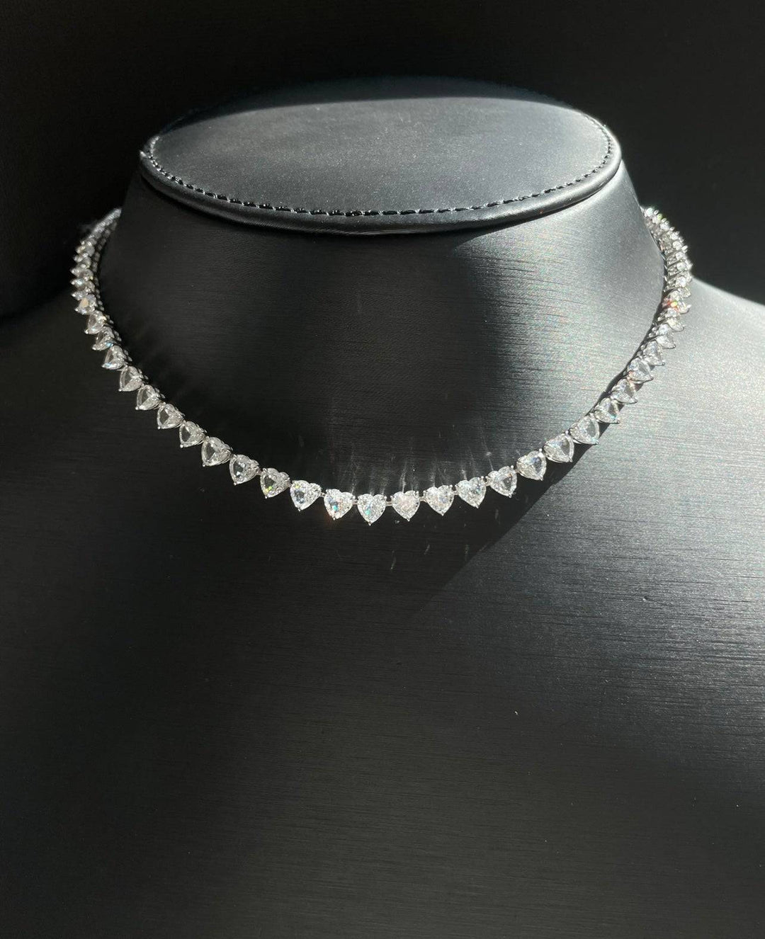 Heart cut necklace 5mm  قلادة تينيس القلوب بالحجم الصغير - just like diamonds