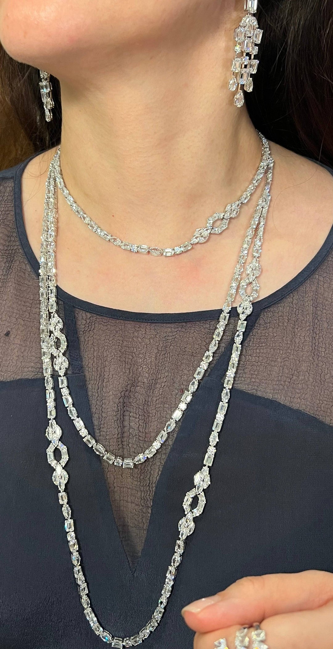 Layers emerald cut necklace قلاده طبقات - just like diamonds