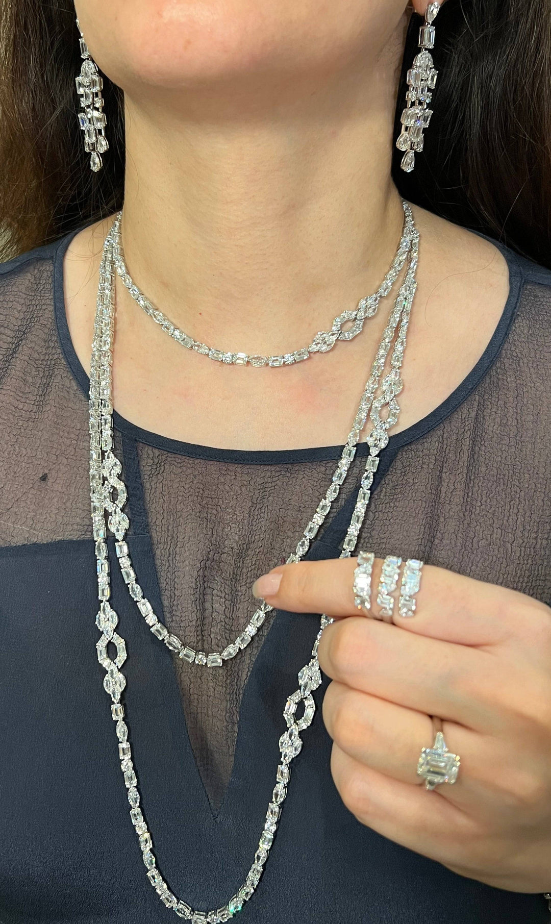 Layers emerald cut necklace قلاده طبقات - just like diamonds
