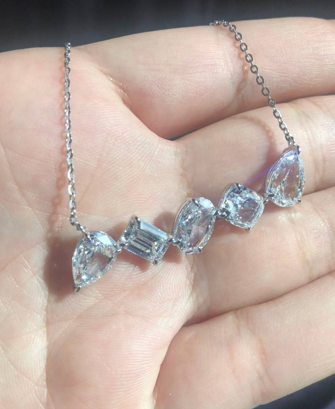 Mix shaped stones pendant بندنت بأحجار مختلفة - just like diamonds