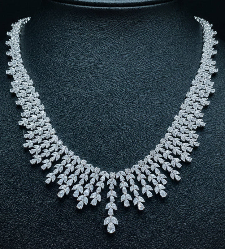 Royal white pear and marquis’s  necklace عقد رويال أبيض مع دمعات وماركيزات - just like diamonds