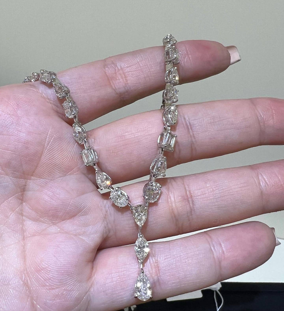 Simple multi shape stones  necklace قلاده الاحجار المختلفه البسيطه - just like diamonds