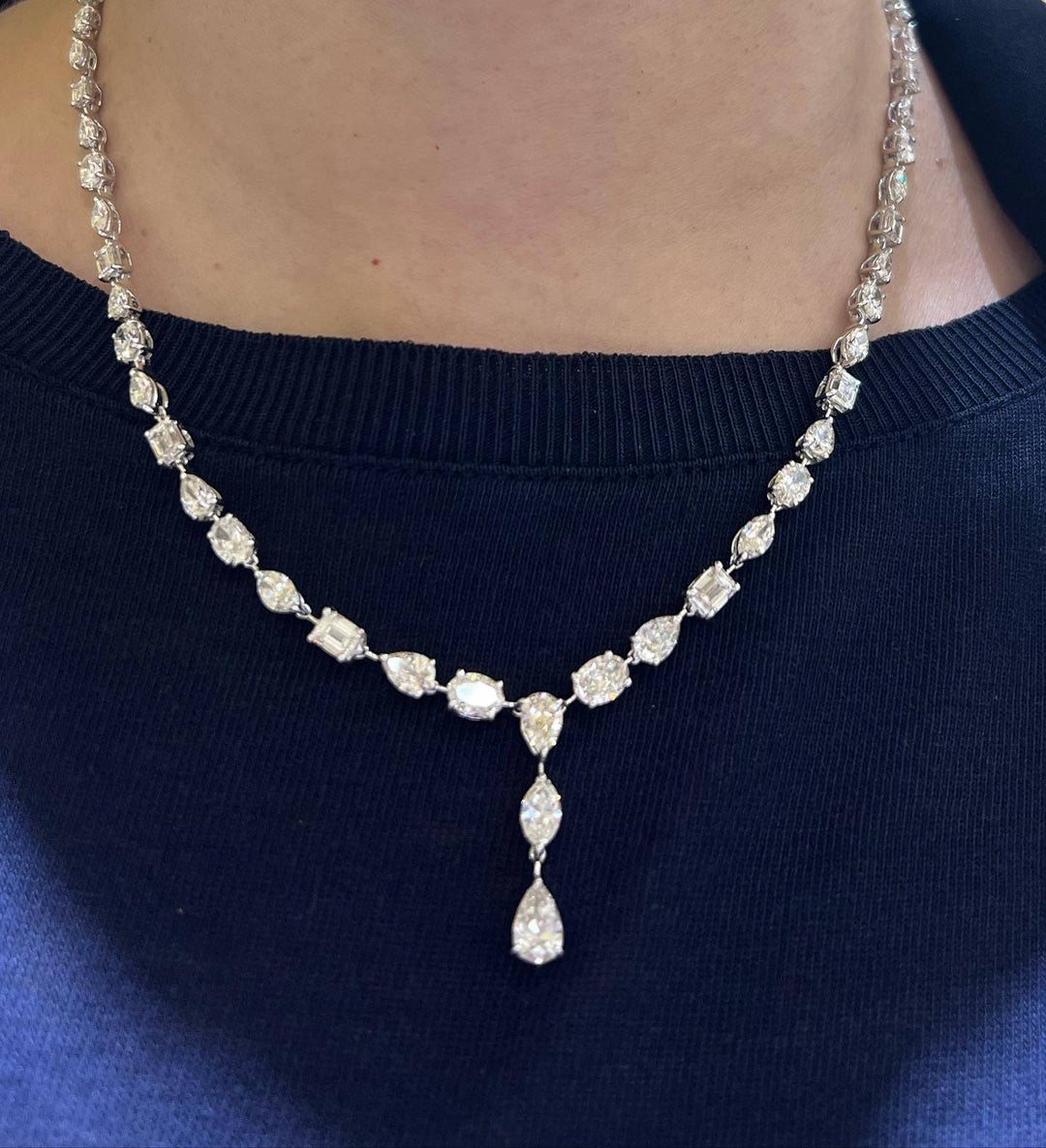 Simple multi shape stones  necklace قلاده الاحجار المختلفه البسيطه - just like diamonds