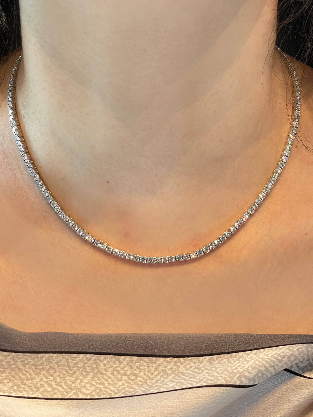 Tennis necklace 2.5 mm عقد التينيس الراوند - just like diamonds