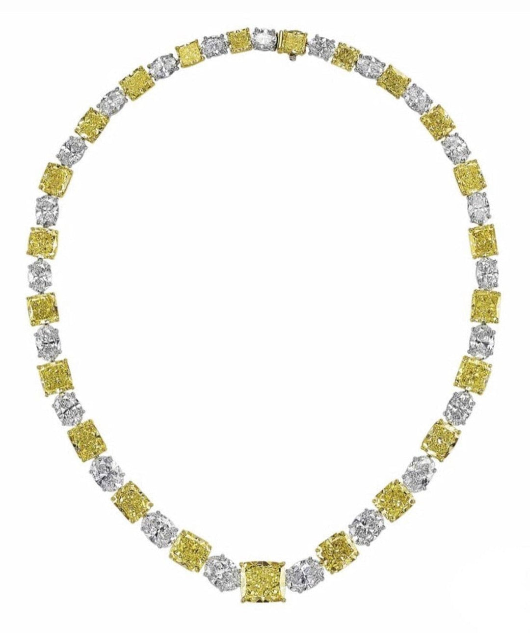 Yellow cushion Necklace قلاده الكوشن الأصفر الفانسي - just like diamonds