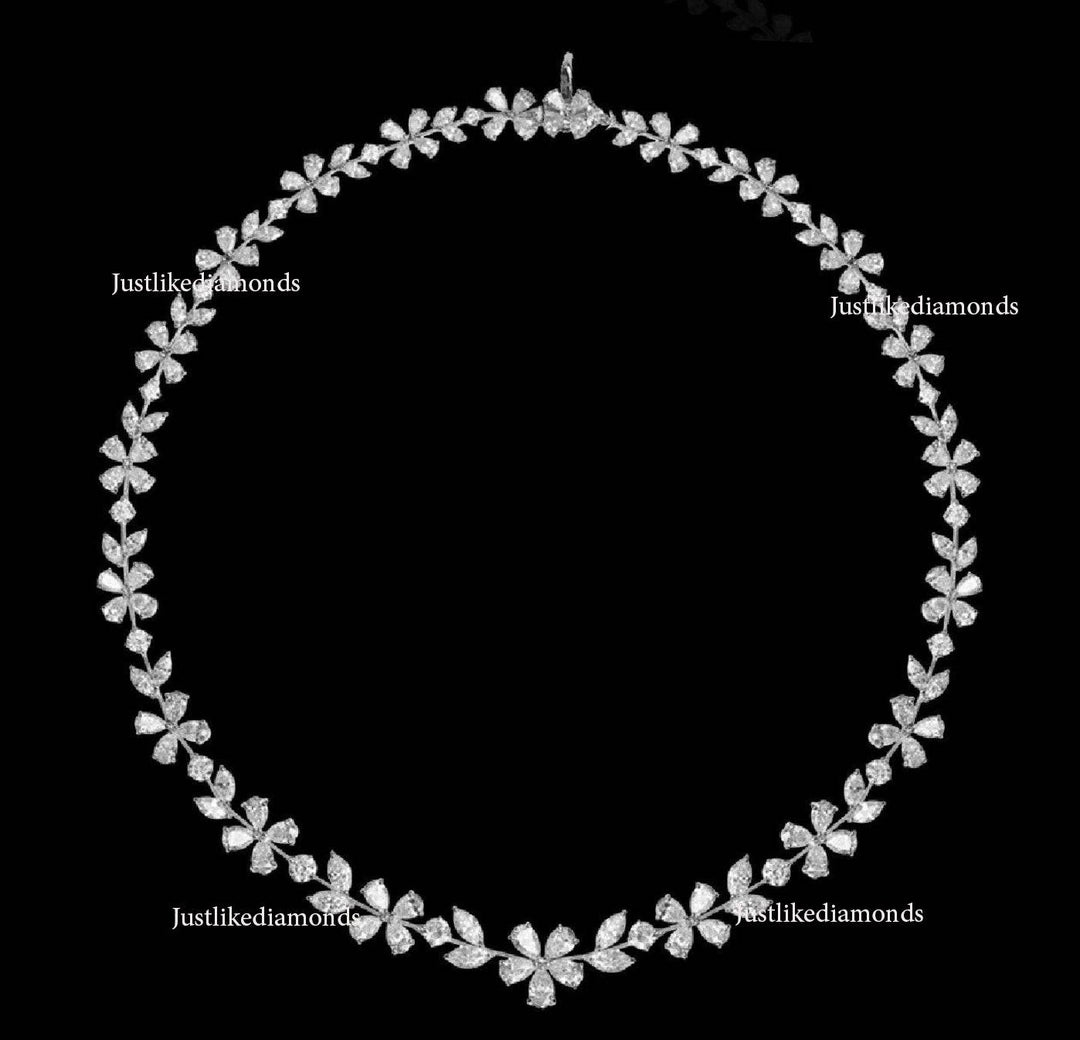 Flower necklace قلادة الورود - just like diamonds