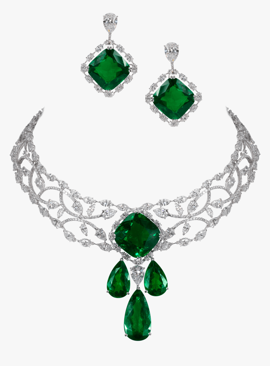 Green necklace with three emerald drops عقد أخضرمن ثلاث دمعات الايميرالد - just like diamonds