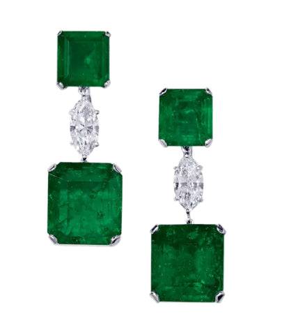 Marques with Green emerald  necklace قلادة الماركيز والزمرد - just like diamonds