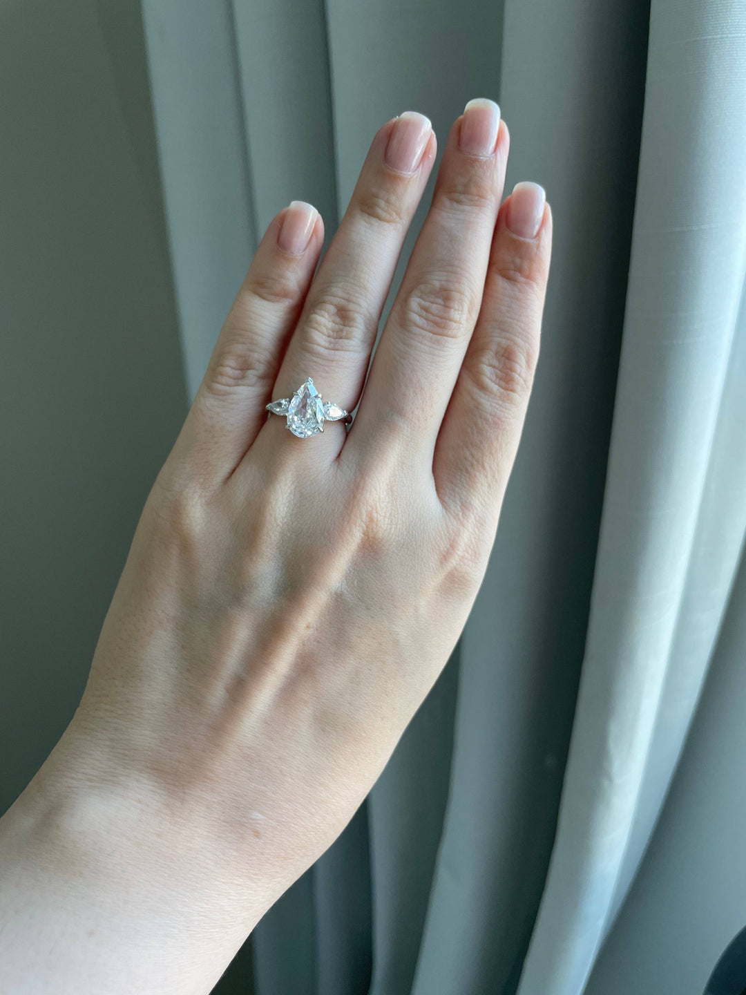 3 carat pear ring خاتم دمعه ٣ قيراط - just like diamonds