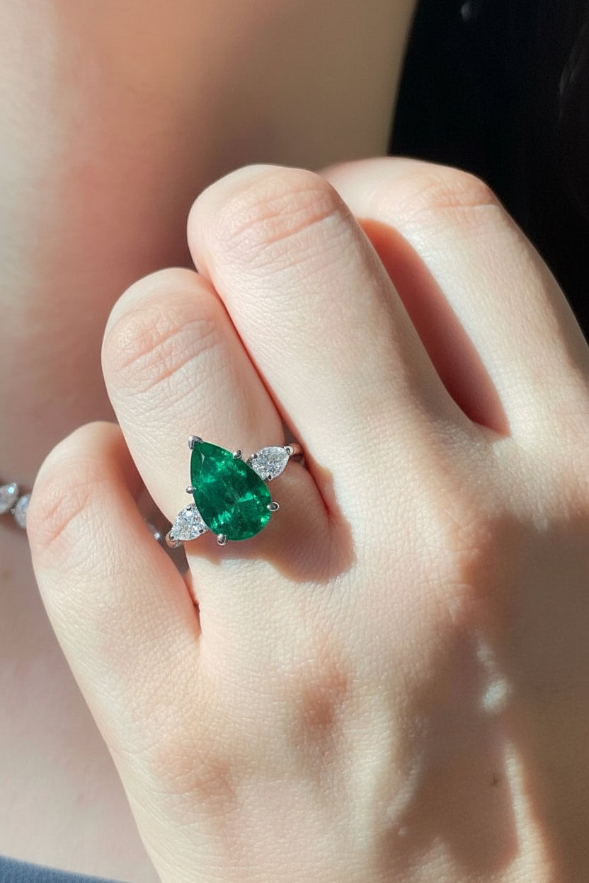 3 carat pear ring خاتم دمعه ٣ قيراط - just like diamonds