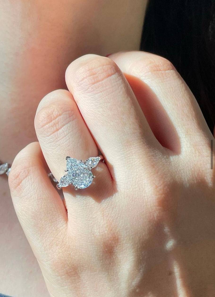 3 carat pear ring خاتم دمعه ٣ قيراط - just like diamonds