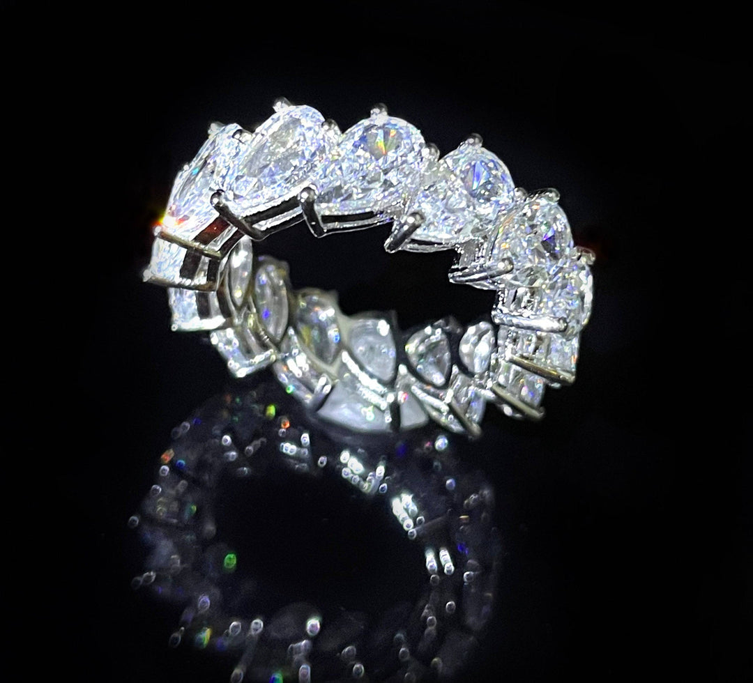 Pear cut eternity band خاتم دبلة دمعه - just like diamonds