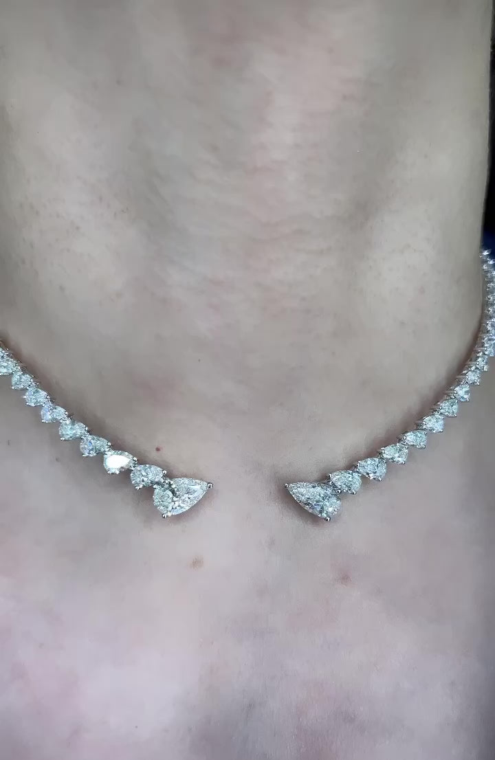 Collar pear simple necklace  عقد طوق الدمعات الناعم