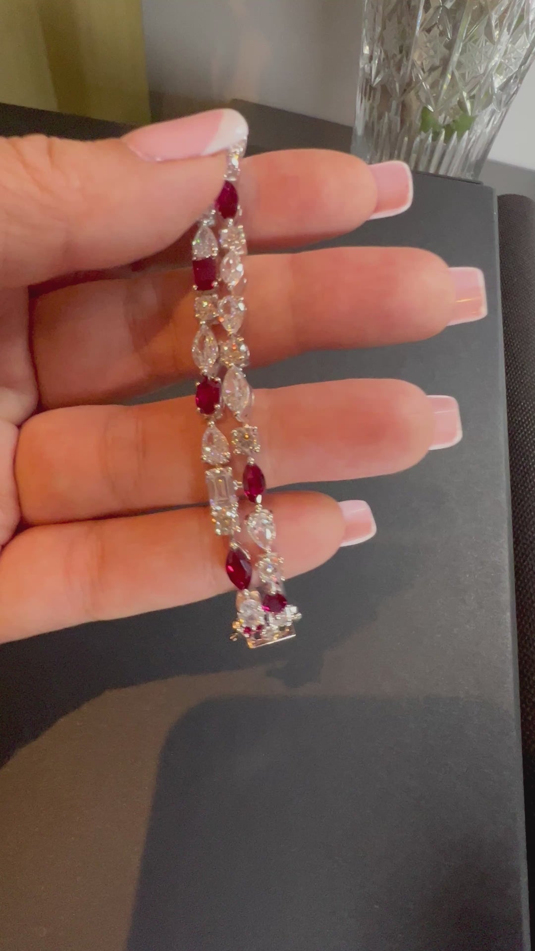 Two layers ruby bracelet سوار الروبي من صفتين