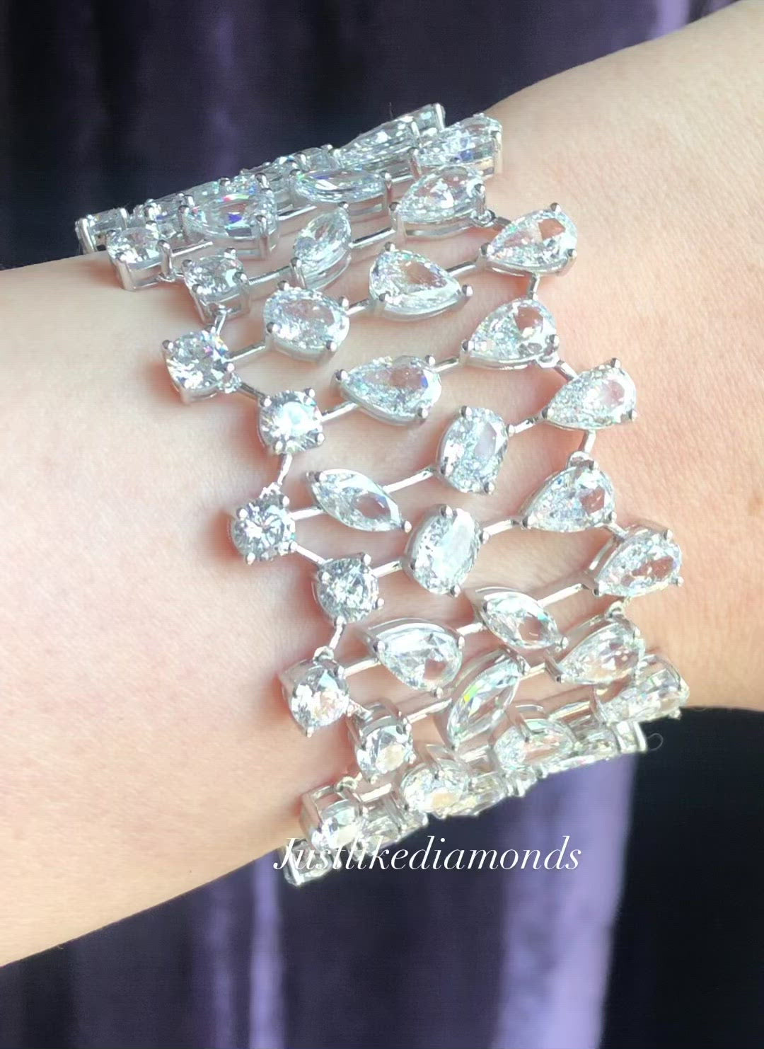 Marquise and pears Bracelet سوار عريض ماركيز و دمعات