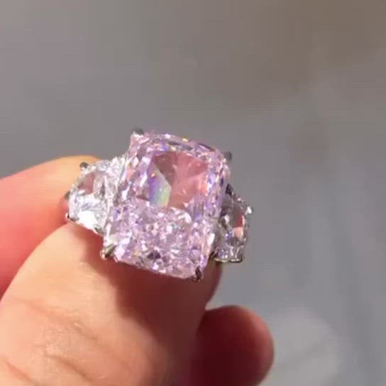 Pink fancy ring خاتم راديانت زهري فانسي