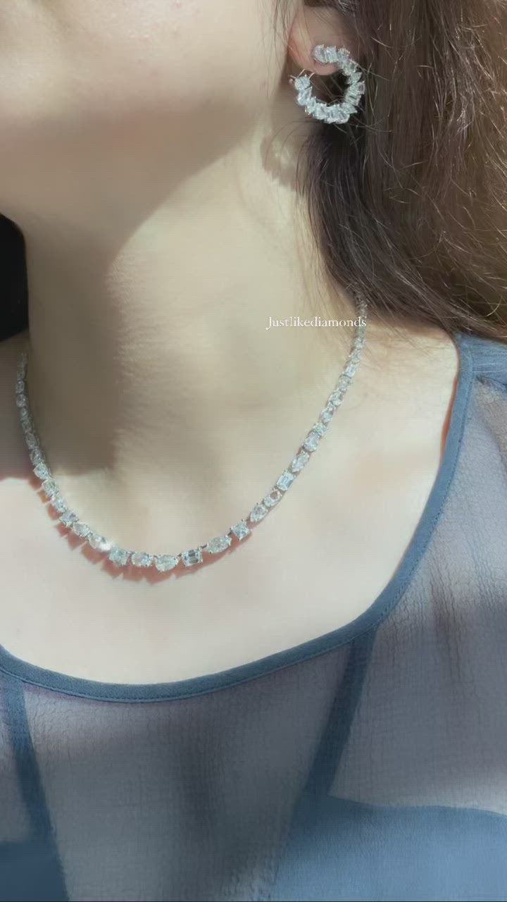 Mix cut stones necklace عقد خليط من الأحجار