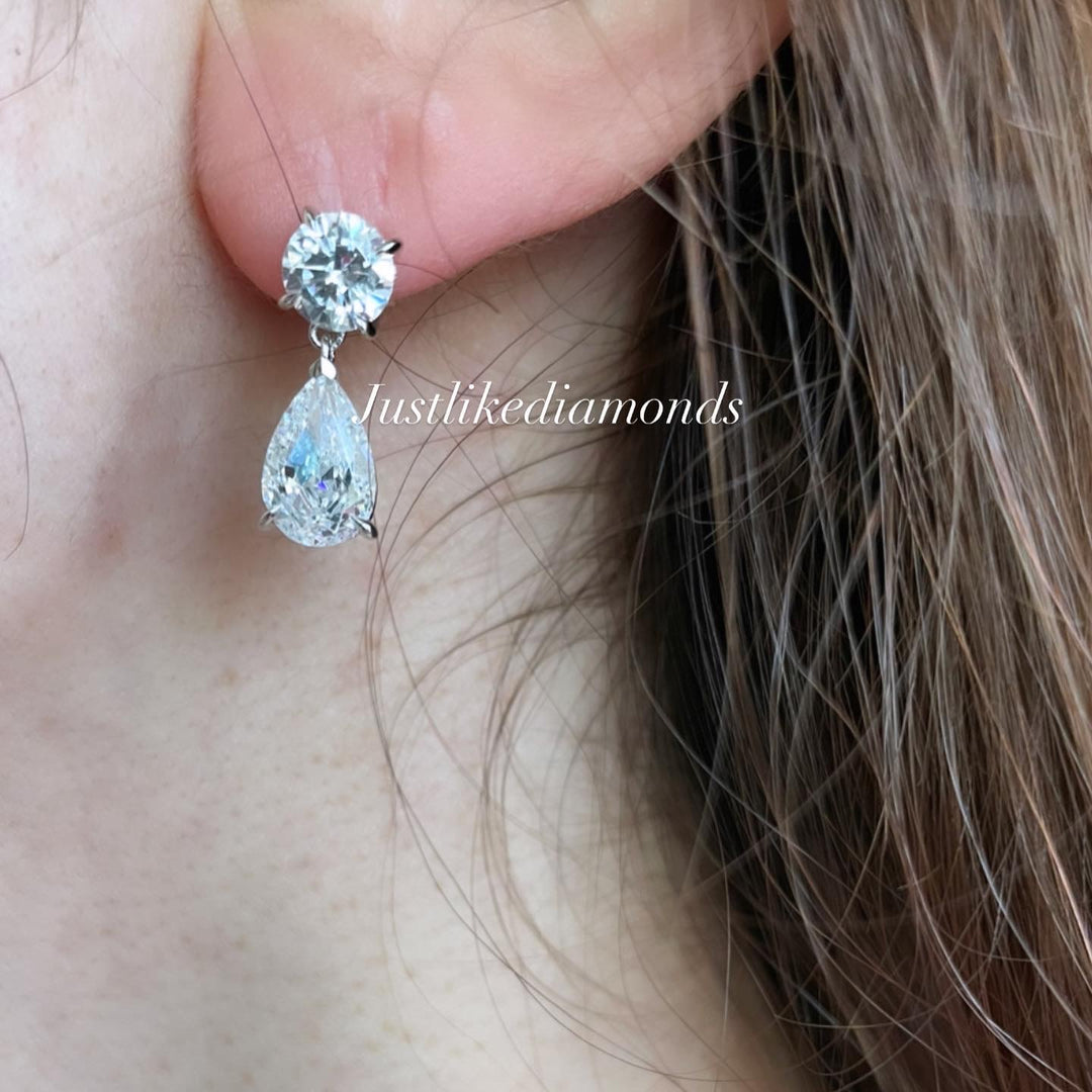 Earrings with pear drop  أقراط بدمعة متدلية