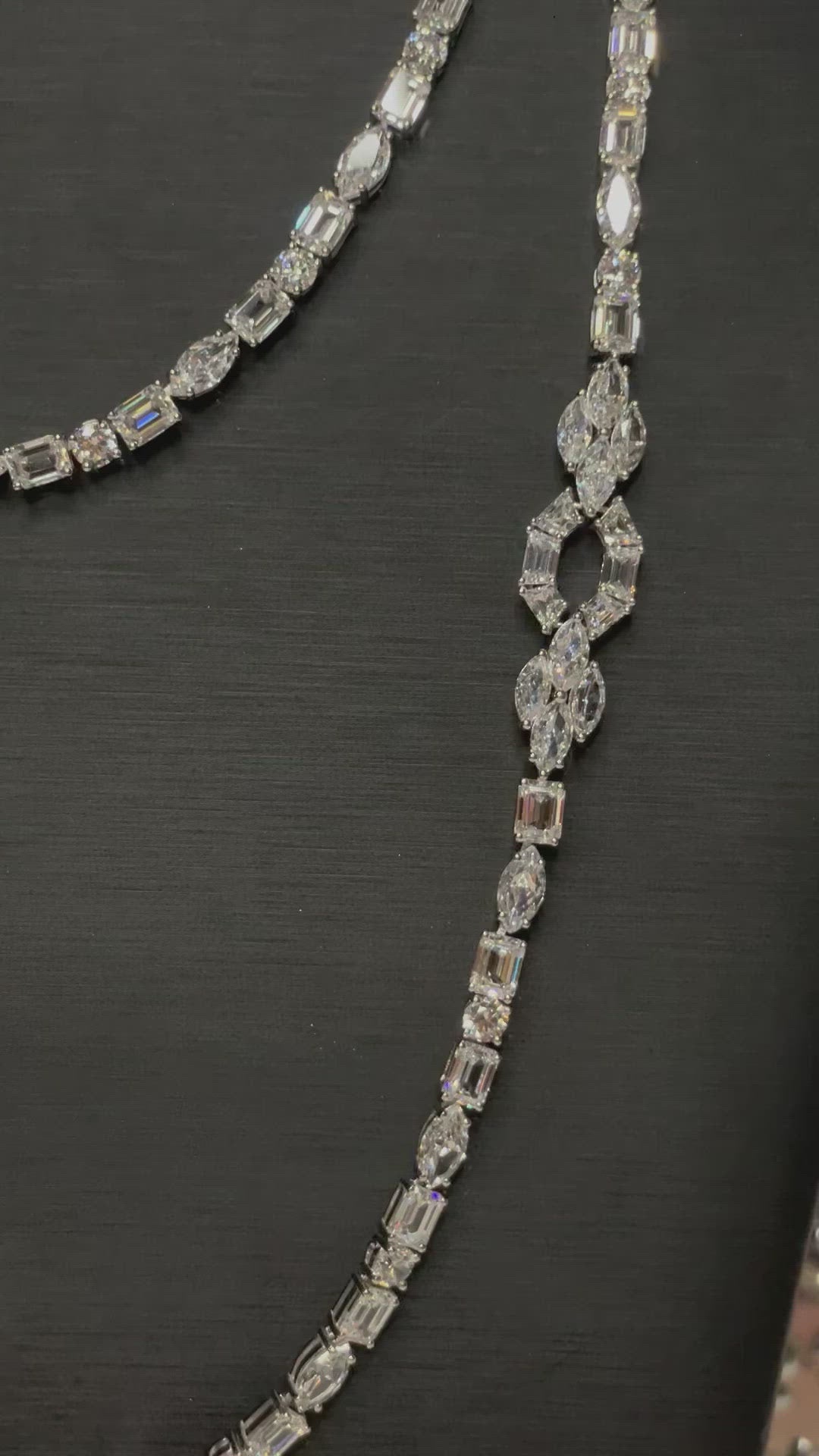 Layers emerald cut necklace قلاده طبقات