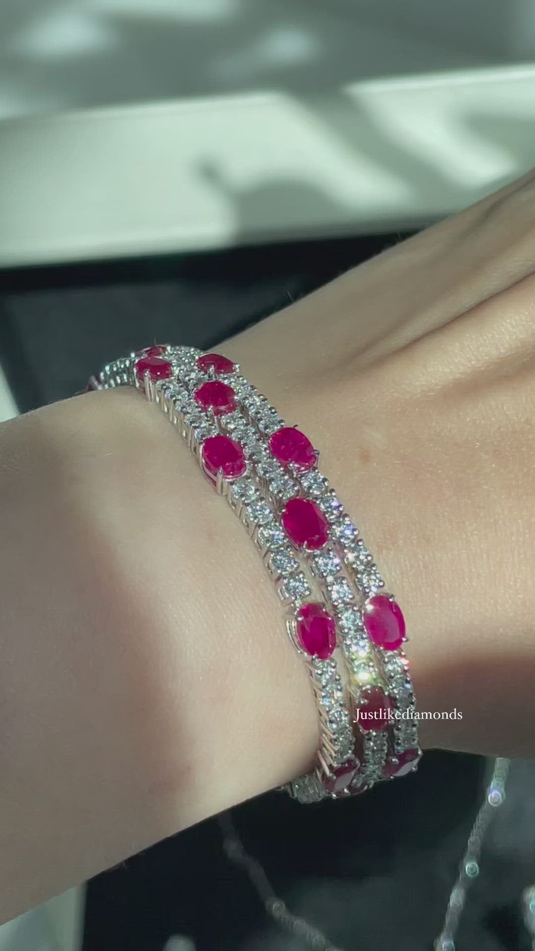 Three layers bracelet oval cut سوار تينيس 3 صفات أوفال