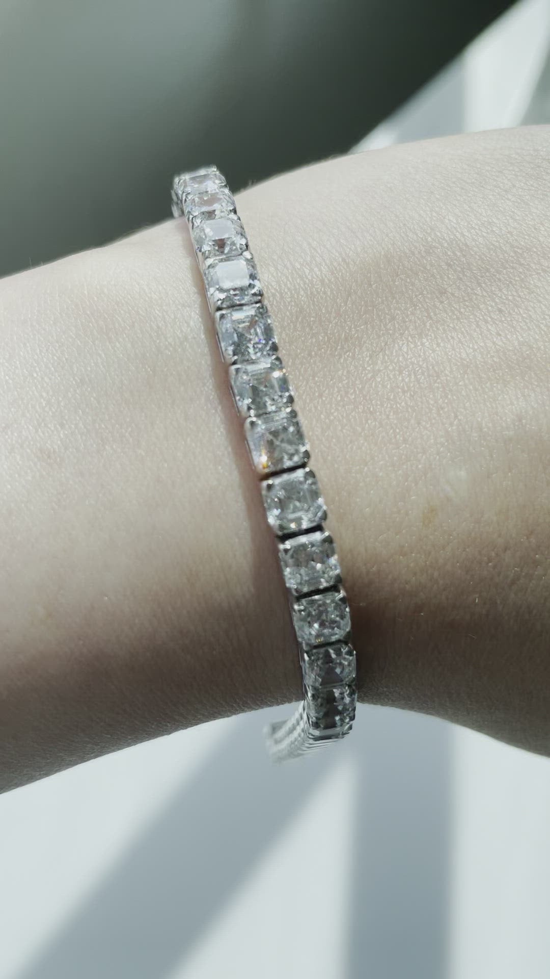 Asscher tennis bracelet  سوار تينيس أشر 5ملم