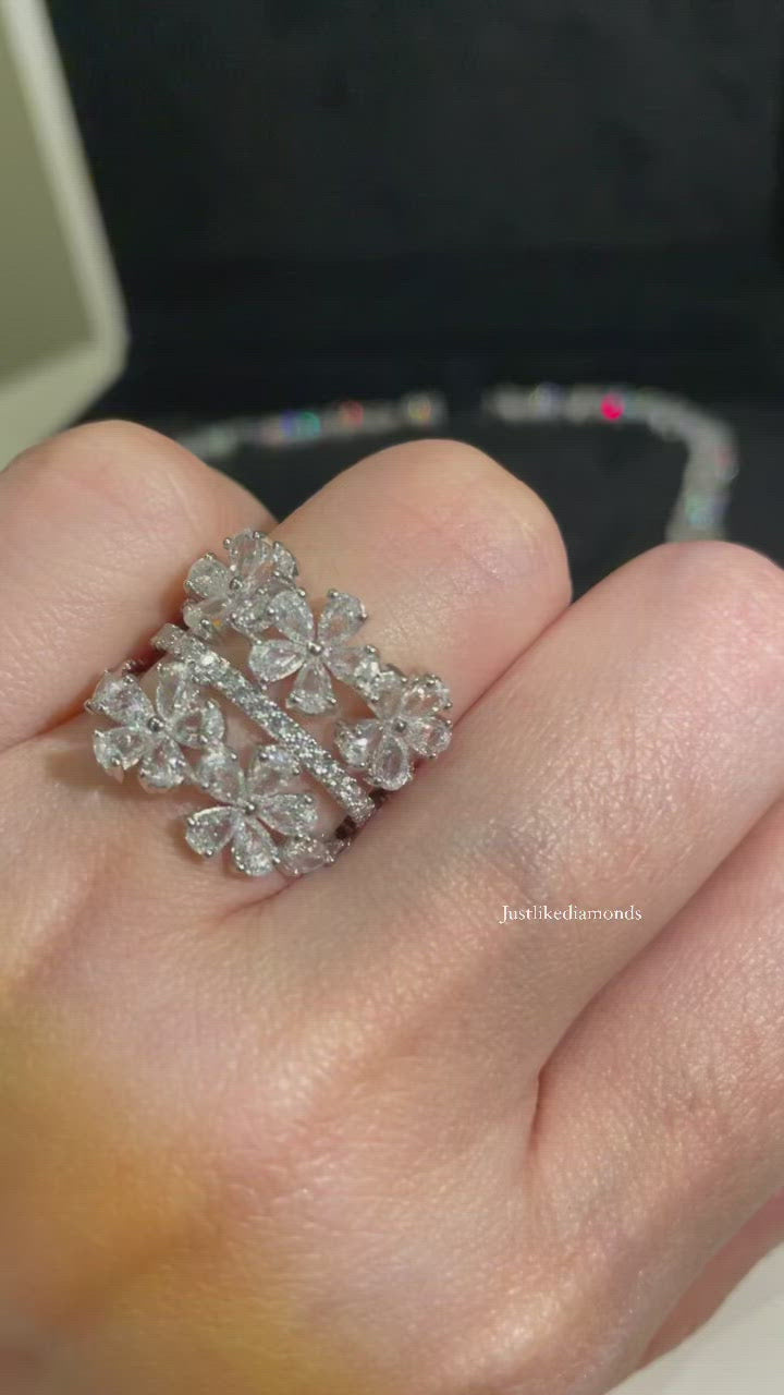 Many flowers ring خاتم مجموعة ورود