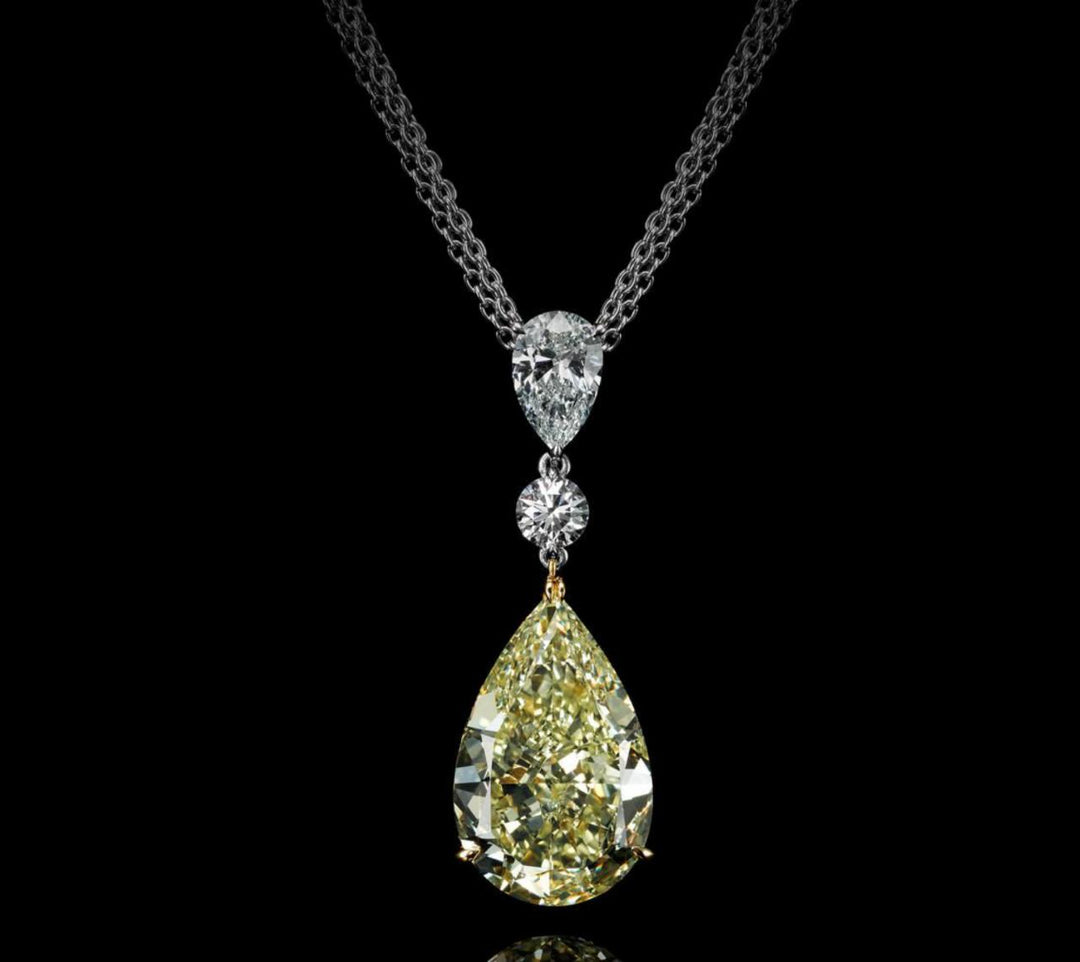 Yellow pear pendant بندنت دمعه أصفر