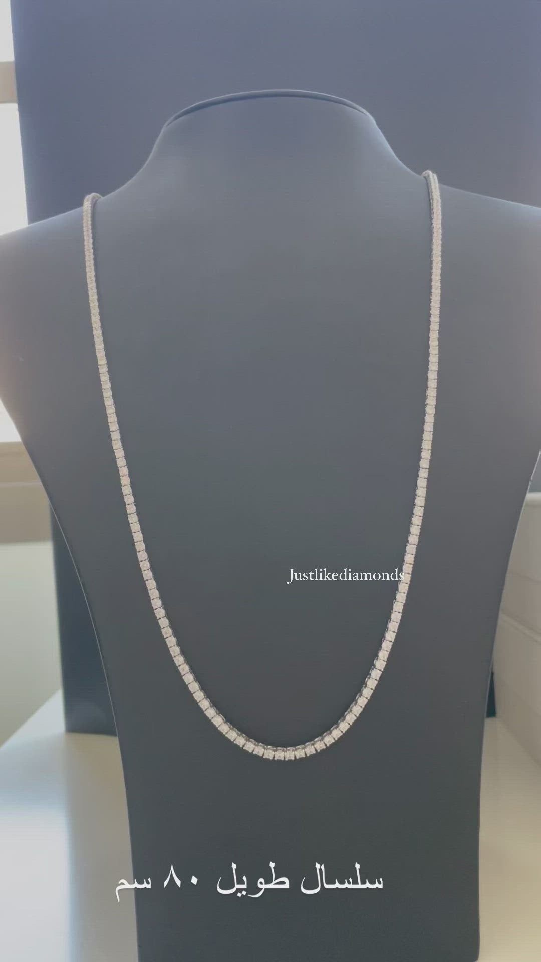 Tennis Long necklace  3 mm قلادة التينيس الطويلة ٣ ملم