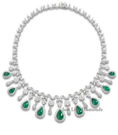 Green pear necklace عقد أخضر دمعات